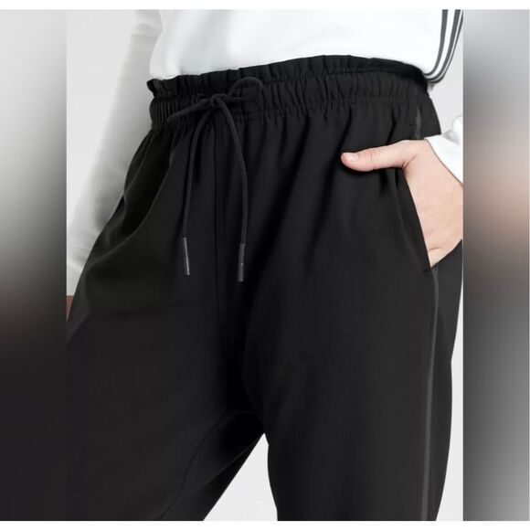 Athleta Metropolis Jogger pants black high rise ruched elastic waist travel 0 - Picture 13 of 14